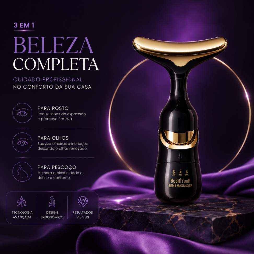 Massageador Facial 3 em 1