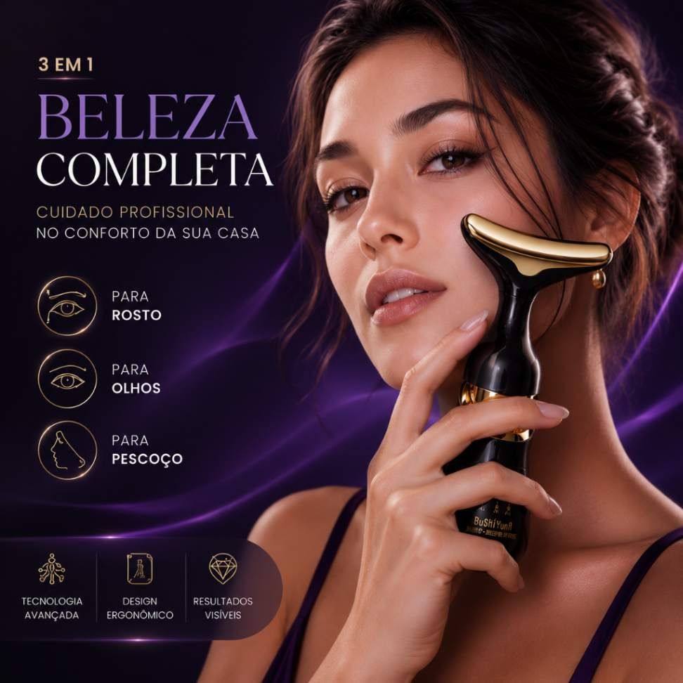 Massageador Facial 3 em 1