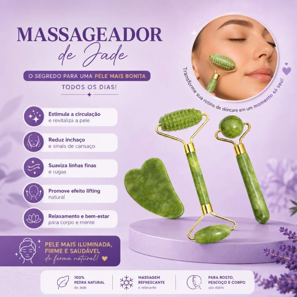 Rolo Massageador de Gua Sha Pedra Natural